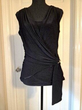 WHBM Faux Wrap Top